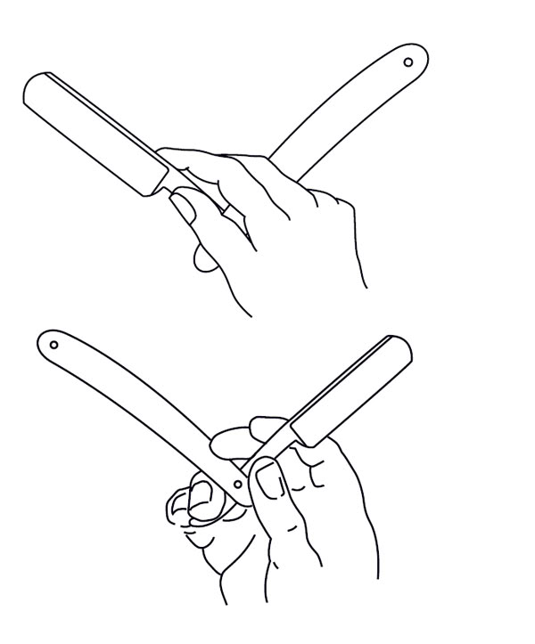 Как пользоваться опасной бритвой. Схема бритья лица опасной бритвой. Опасная бритва схема. Схема заточки опасной бритвы. Как пользоваться опасной бритвой.